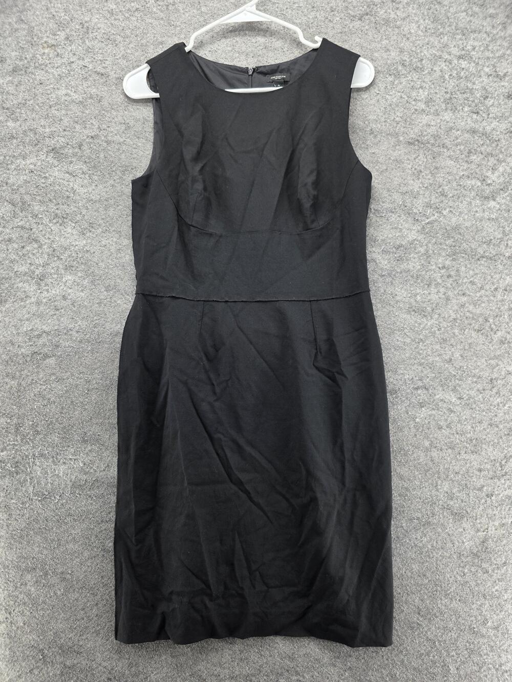 Ann Taylor Dress Womens 6 Black Knee Length Sheath Sleeveless Round Neck
